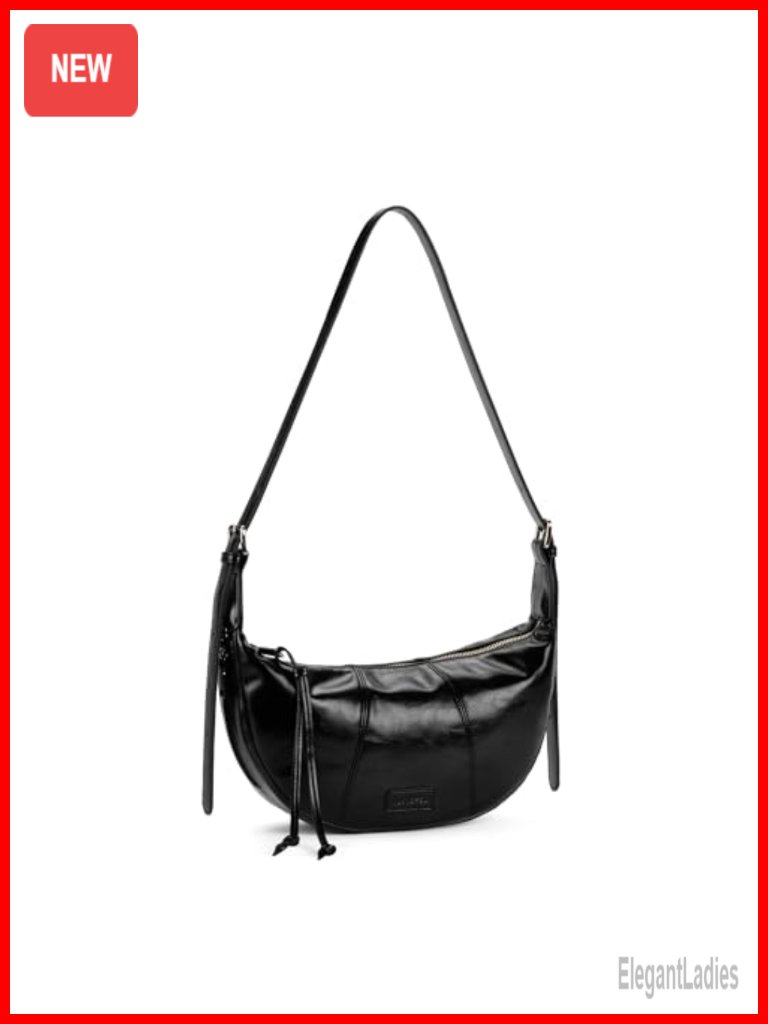 Vegan Leather Crescent Crossbody Bag With Adjustable Strap Hobo Shoulder Bag